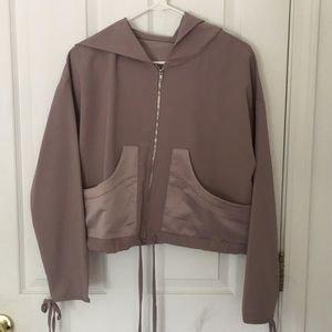 Purple/Beige/Gray Wrist Tie Jacket